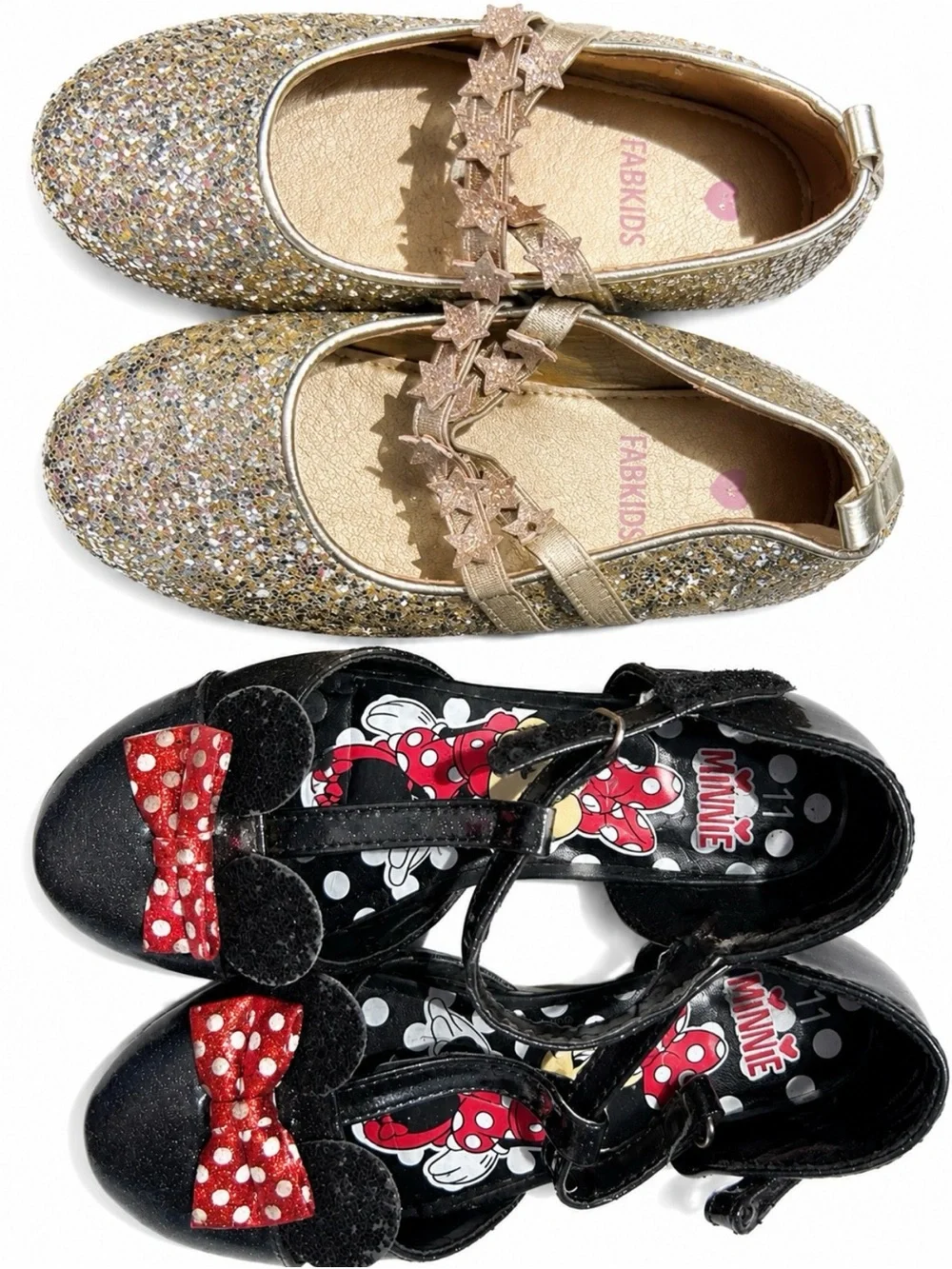 fabkids Gold Glitter Minnie heels